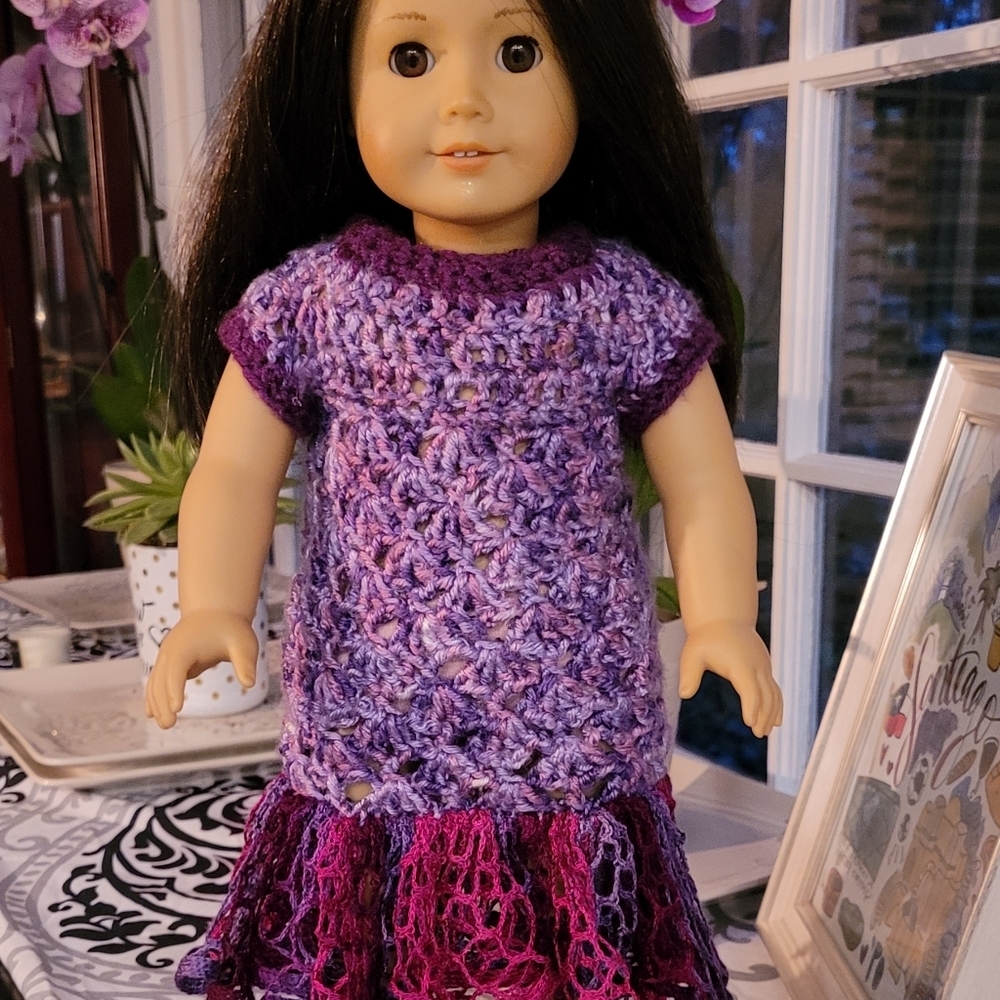 American Girl-18"  Dolls Crochet Dress